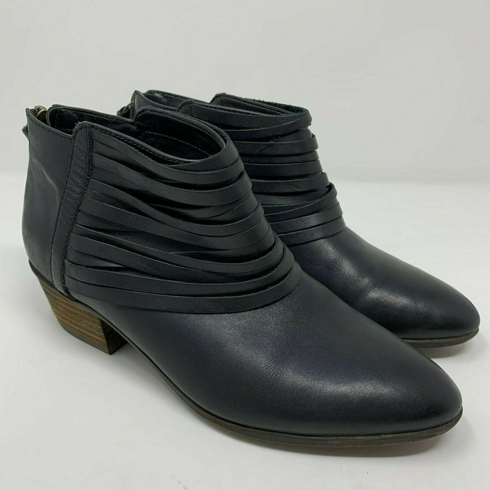 Clarks Spye Celeste Black Leather Ankle Bootie 6 M